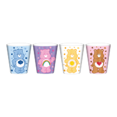 Care Bears Hearts  4pc 1.5oz Plastic Mini Cup Set – 24 pc ppk ($3.50 each)