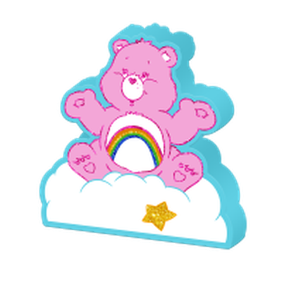 Care Bears Sitting on Cloud Glitter  Large Die Cut MDF Box Wall Sign – 16 pc ppk ($5.75 each)