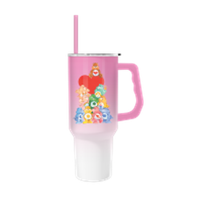 Care Bears Painted Stacked Bears  40oz Stainless Steel Tumbler w Handle – 12 pc ppk ($13.75 each)