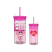 Thumbnail for Care Bears Pink Mood 20Oz Plastic Tall Cold Cup W/ Lid And Straw – 12 pc ppk ($5.25 each)