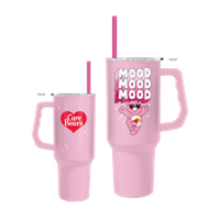 Thumbnail for CARE BEARS PINK MOOD  40oz Stainless Steel Tumbler w Handle – 12 pc ppk ($13.75 each)