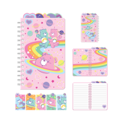 Care Bears Cosmic Bears  Spiral 5 Tabbed Notebook-5x8 in – 30 pc ppk ($6.00 each)