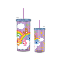Thumbnail for Care Bears On Clouds and Rainbows Rhinestone Lid 20oz Plastic Tall Cold Cup w/ Lid and Straw – 12 pc ppk ($5.25 each)