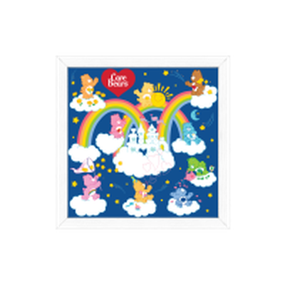Care Bears Multi Color Bears on Clouds Gel Coat  6" x 6" Framed MDF Wall Art – 36 pc ppk ($2.50 each)
