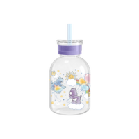 Thumbnail for Care Bears Watercolor Balloons  15oz Glass Milk Bottle w Straw – 12 pc ppk ($7.00 each)