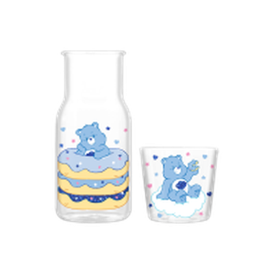 Care Bears Grumpy Bear Donut Heart Stars Boxed  18oz. Glass Water Pitcher with Cup – 12 pc ppk ($12.25 each)