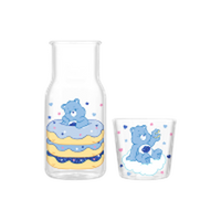 Thumbnail for Care Bears Grumpy Bear Donut Heart Stars Boxed  18oz. Glass Water Pitcher with Cup – 12 pc ppk ($12.25 each)