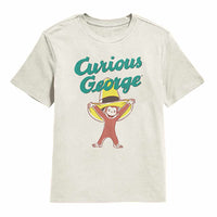 Thumbnail for Curious George Big Hat Natural Kids T-Shirt