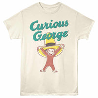 Thumbnail for Curious George Racing Natural ADULT S/S T-SHIRT