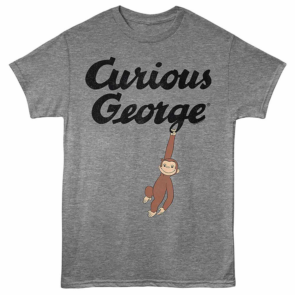 Curious George Climb Graphite Heather ADULT S/S T-SHIRT