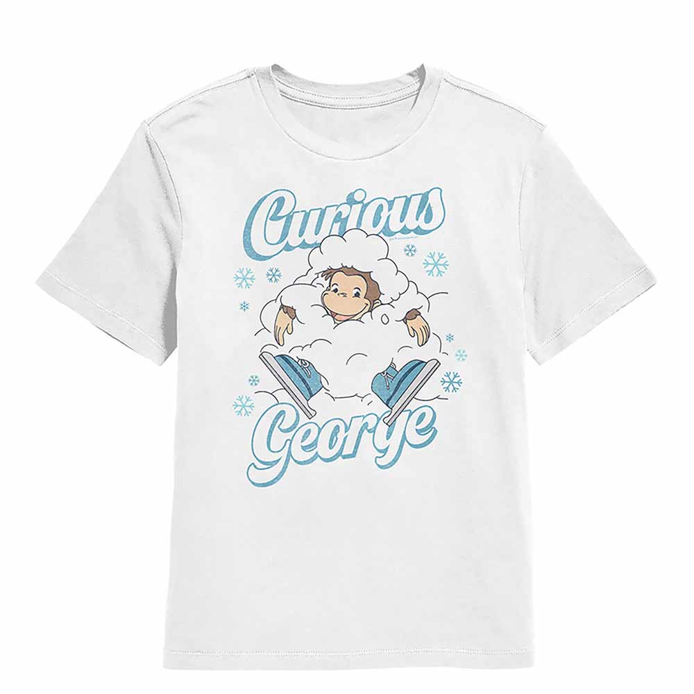Curious George Christmas White Kids T-Shirt
