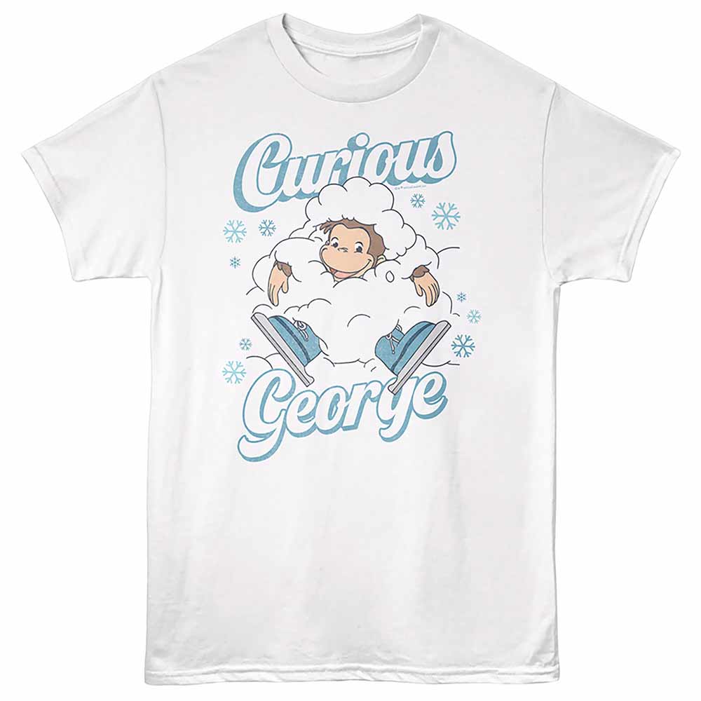 Curious George Christmas White ADULT S/S T-SHIRT