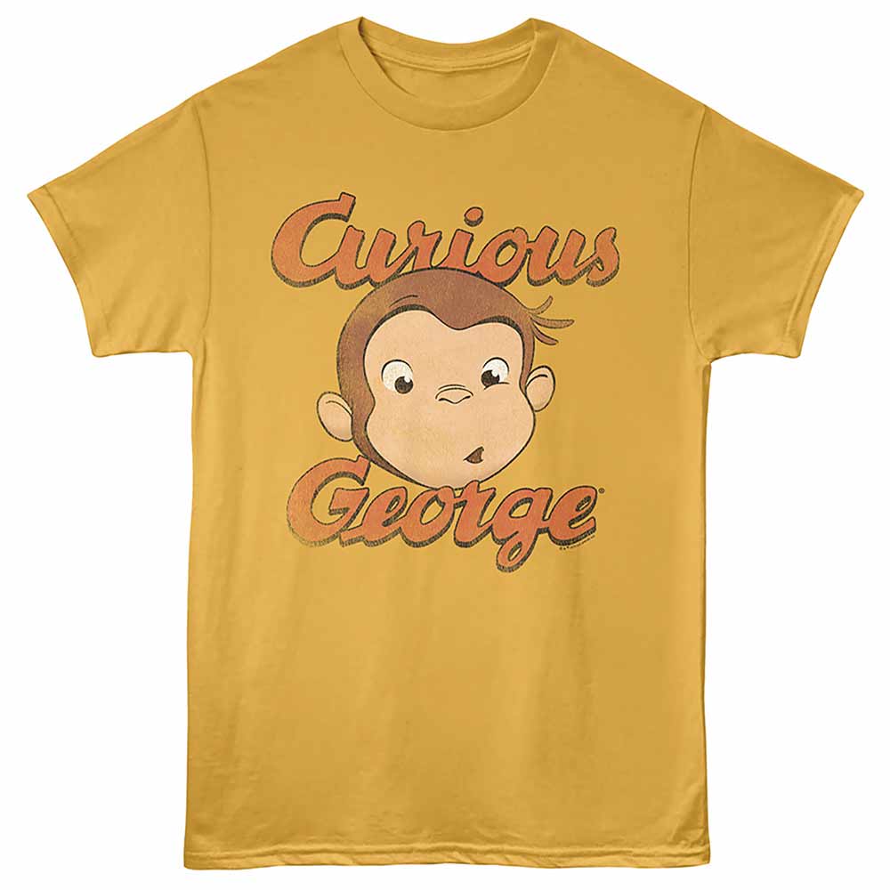 Curious George Face And Logo Ginger ADULT S/S T-SHIRT