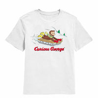 Thumbnail for Curious George Sled White Kids T-Shirt