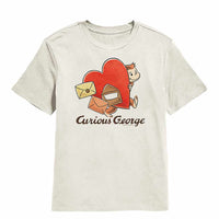 Thumbnail for Curious George Valentines Mail Natural Kids T-Shirt