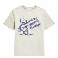 Thumbnail for Curious George With Guitar Natural Kids T-Shirt