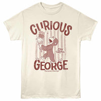 Thumbnail for Curious George Ice Cream Natural ADULT S/S T-SHIRT