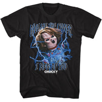 Thumbnail for CHUCKY-CHUCKY THE POWER LIGHTNING-BLACK ADULT S/S TSHIRT