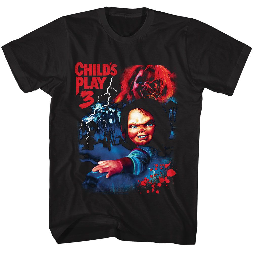 CHUCKY-CHUCKY CHILDS PLAY 3-BLACK ADULT S/S TSHIRT