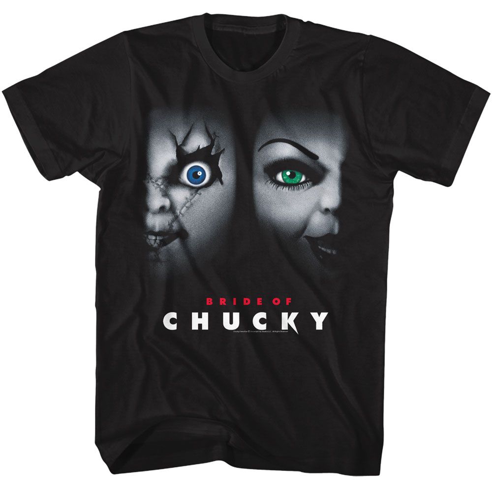 CHUCKY-CHUCKY BRIDE OF POSTER-BLACK ADULT S/S TSHIRT