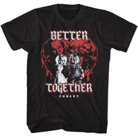 Thumbnail for CHUCKY-CHUCKY BETTER TOGETHER-BLACK ADULT S/S TSHIRT