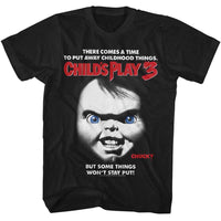 Thumbnail for CHUCKY-CHUCKY CHILDS PLAY 3 POSTER-BLACK ADULT S/S TSHIRT