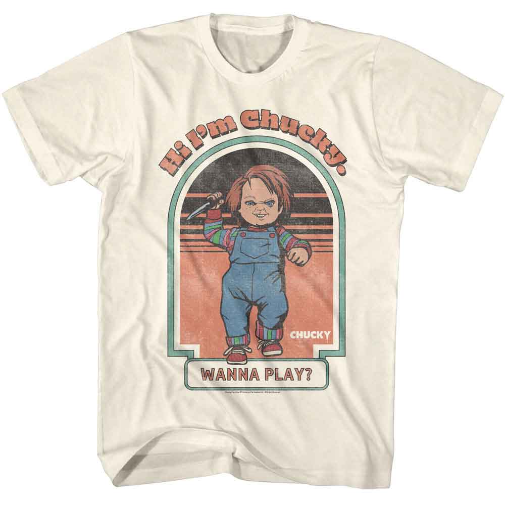 CHUCKY-CHUCKY WANNA PLAY-NATURAL ADULT S/S TSHIRT
