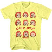 Thumbnail for CHUCKY-CHUCKY GOOD GUYS FACES-YELLOW HEATHER ADULT S/S TSHIRT