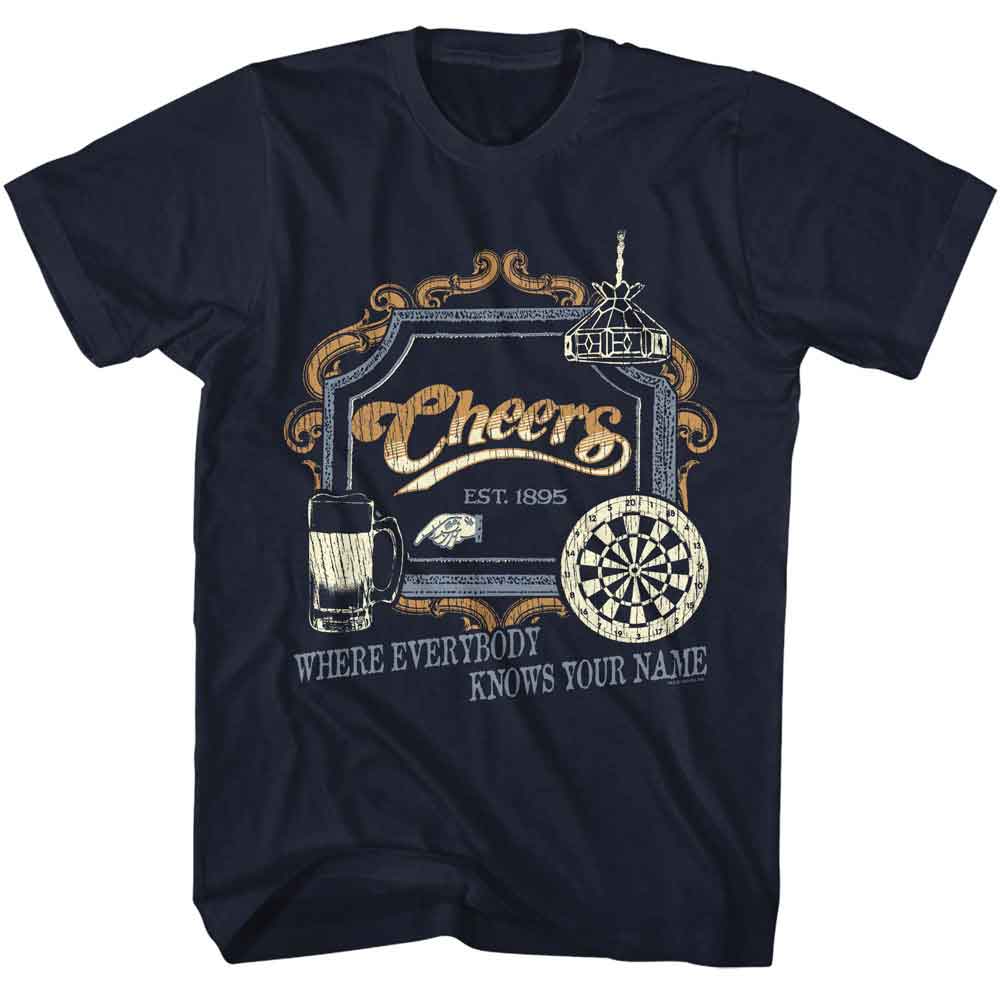 CHEERS-CHEERS SIGN-NAVY ADULT S/S TSHIRT