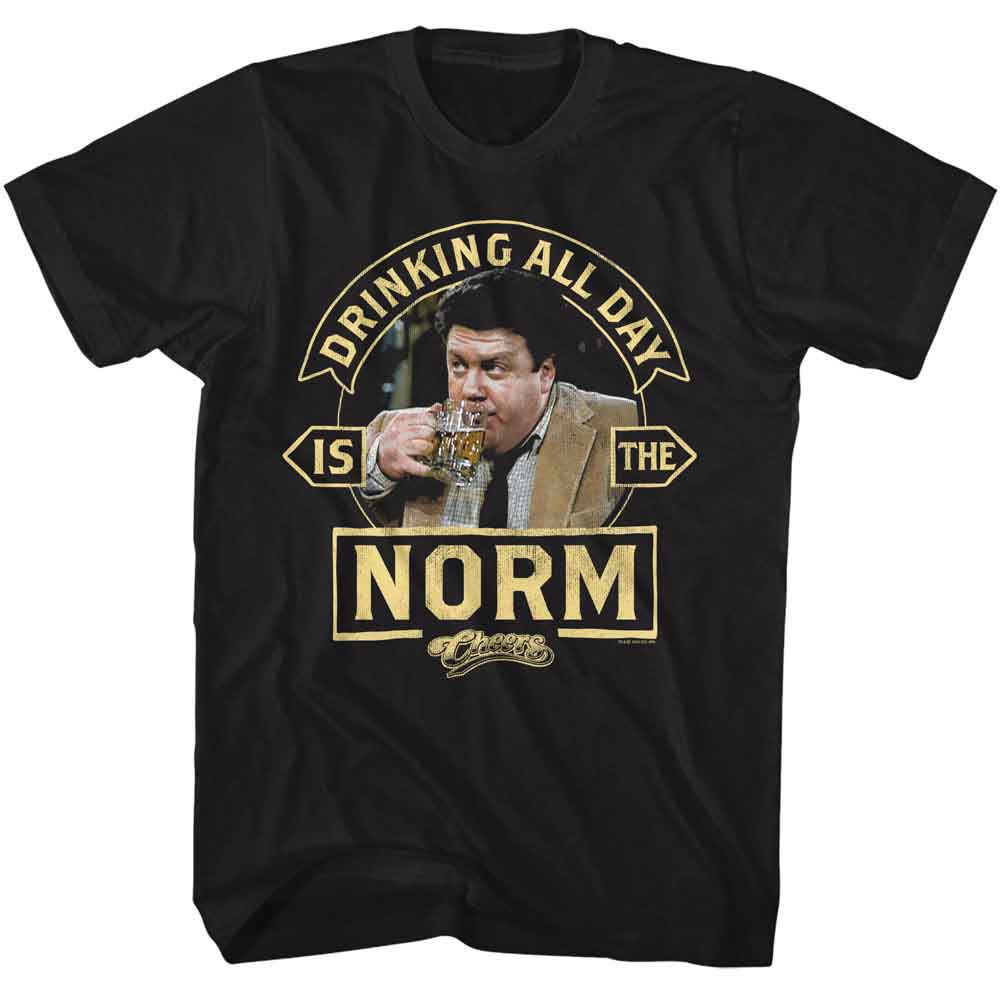 CHEERS-CHEERS DRINKING IS THE NORM-BLACK ADULT S/S TSHIRT
