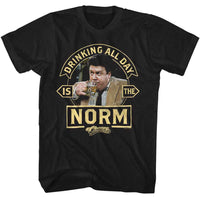 Thumbnail for CHEERS-CHEERS DRINKING IS THE NORM-BLACK ADULT S/S TSHIRT
