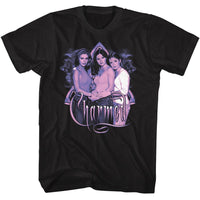 Thumbnail for CHARMED-CHARMED PURPLE SISTERS PHOTO-BLACK ADULT S/S TSHIRT