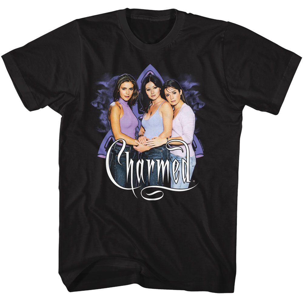 CHARMED-CHARMED SISTERS-BLACK ADULT S/S TSHIRT
