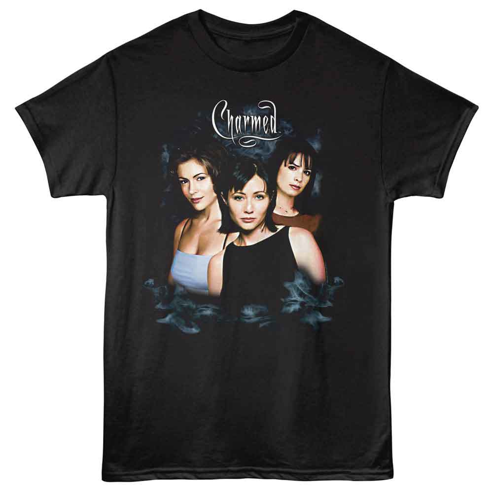 CHARMED-CHARMED SMOKE SISTERS-BLACK ADULT S/S TSHIRT