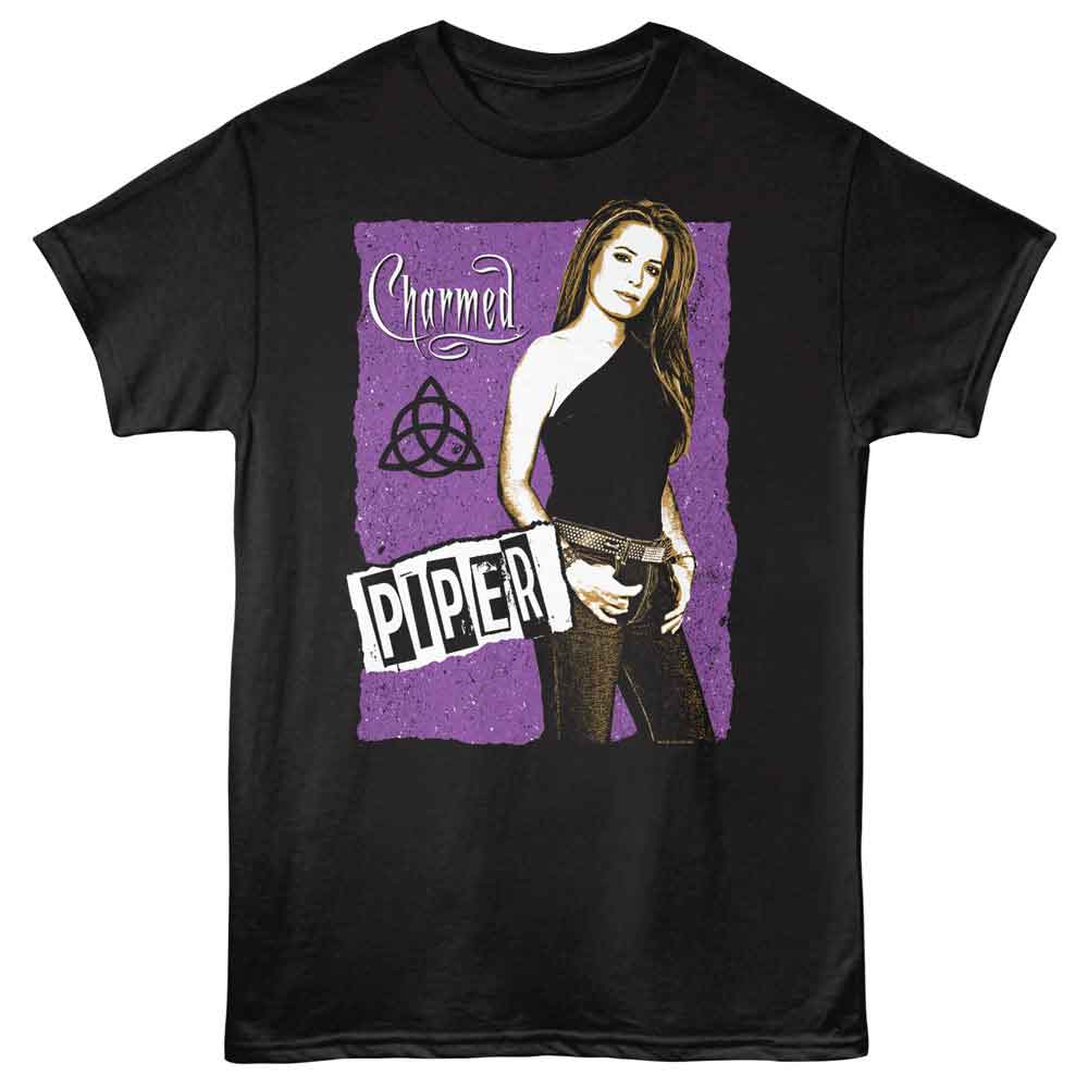 CHARMED-CHARMED PIPER CONTRAST-BLACK ADULT S/S TSHIRT
