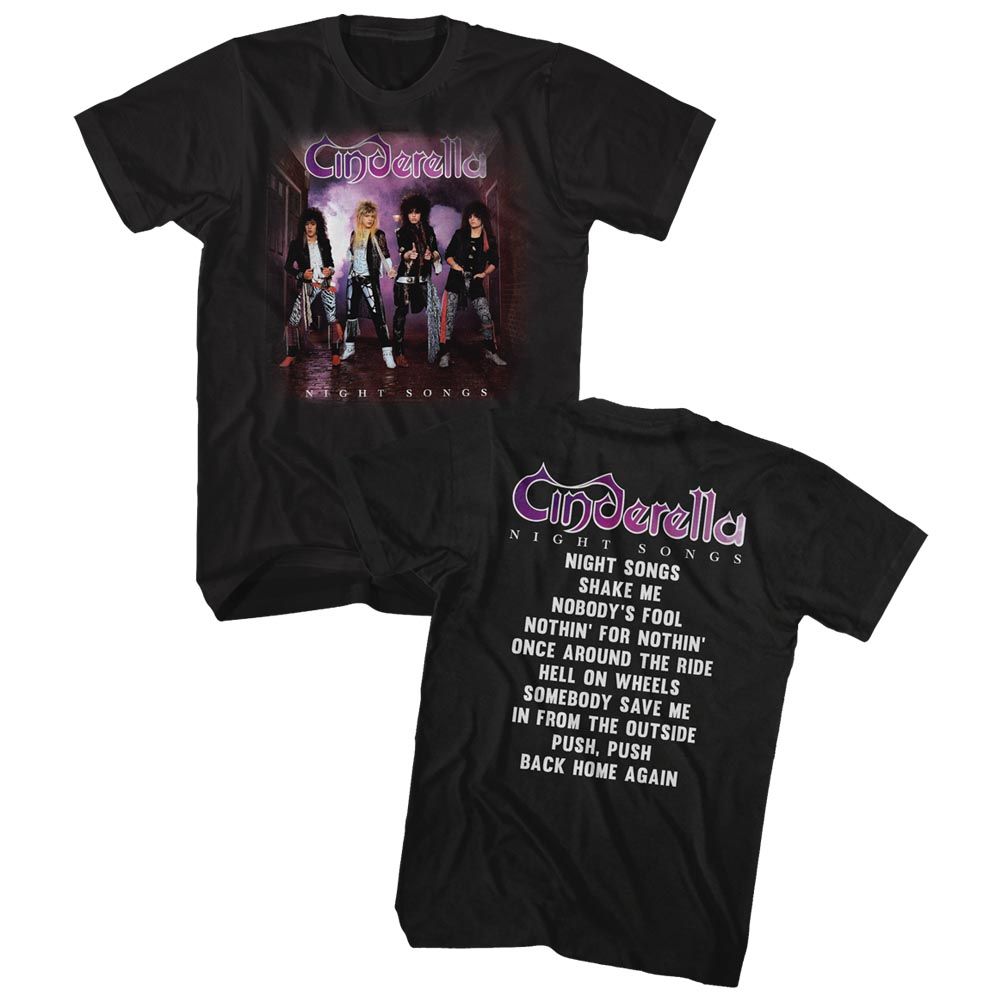 CINDERELLA-NIGHT SONGS ALBUM-BLACK ADULT S/S TSHIRT