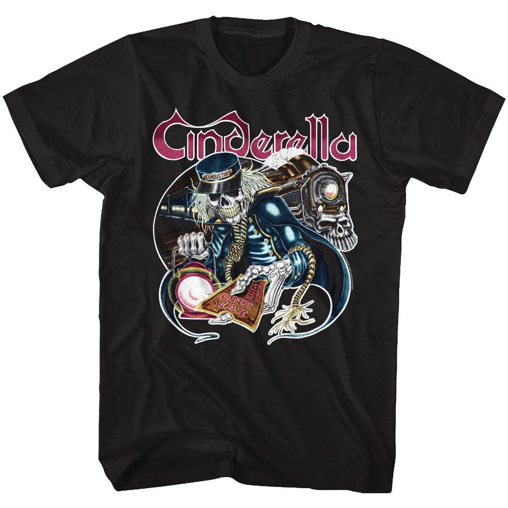 CINDERELLA-ONE WAY-BLACK ADULT S/S TSHIRT