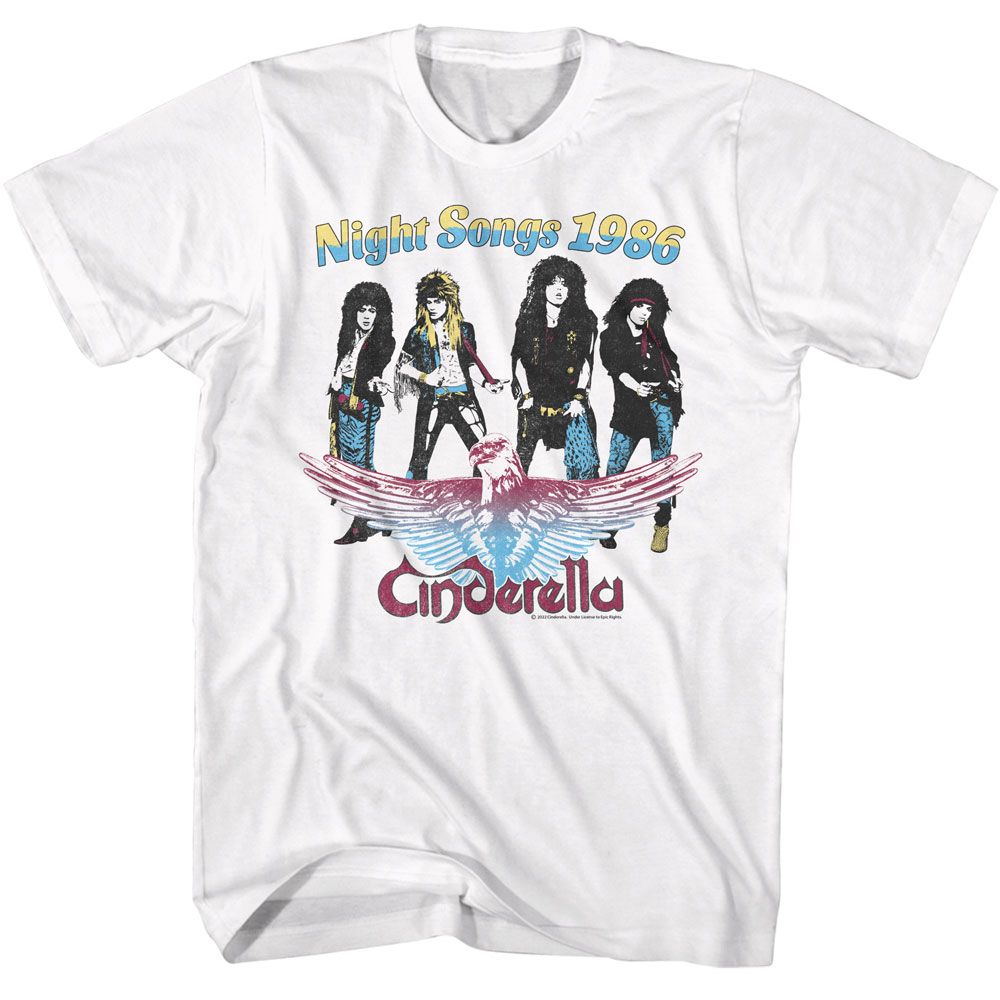 CINDERELLA-CINDERELLA NIGHT SONGS 1986-WHITE ADULT S/S TSHIRT