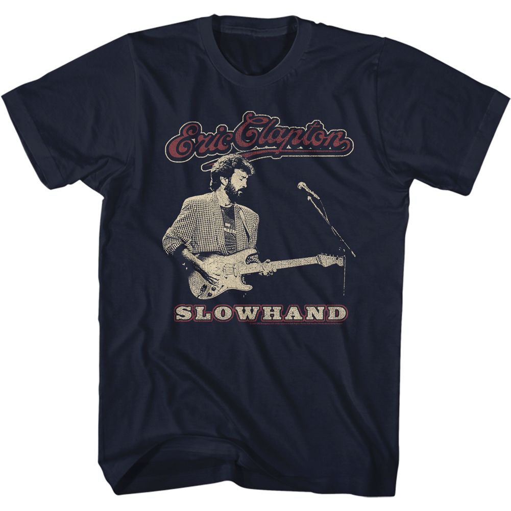 ERIC CLAPTON-SLOWHAND-NAVY ADULT S/S TSHIRT