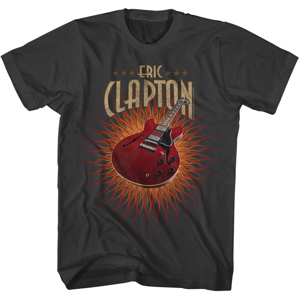 ERIC CLAPTON-GUITAR FLAMES-SMOKE ADULT S/S TSHIRT