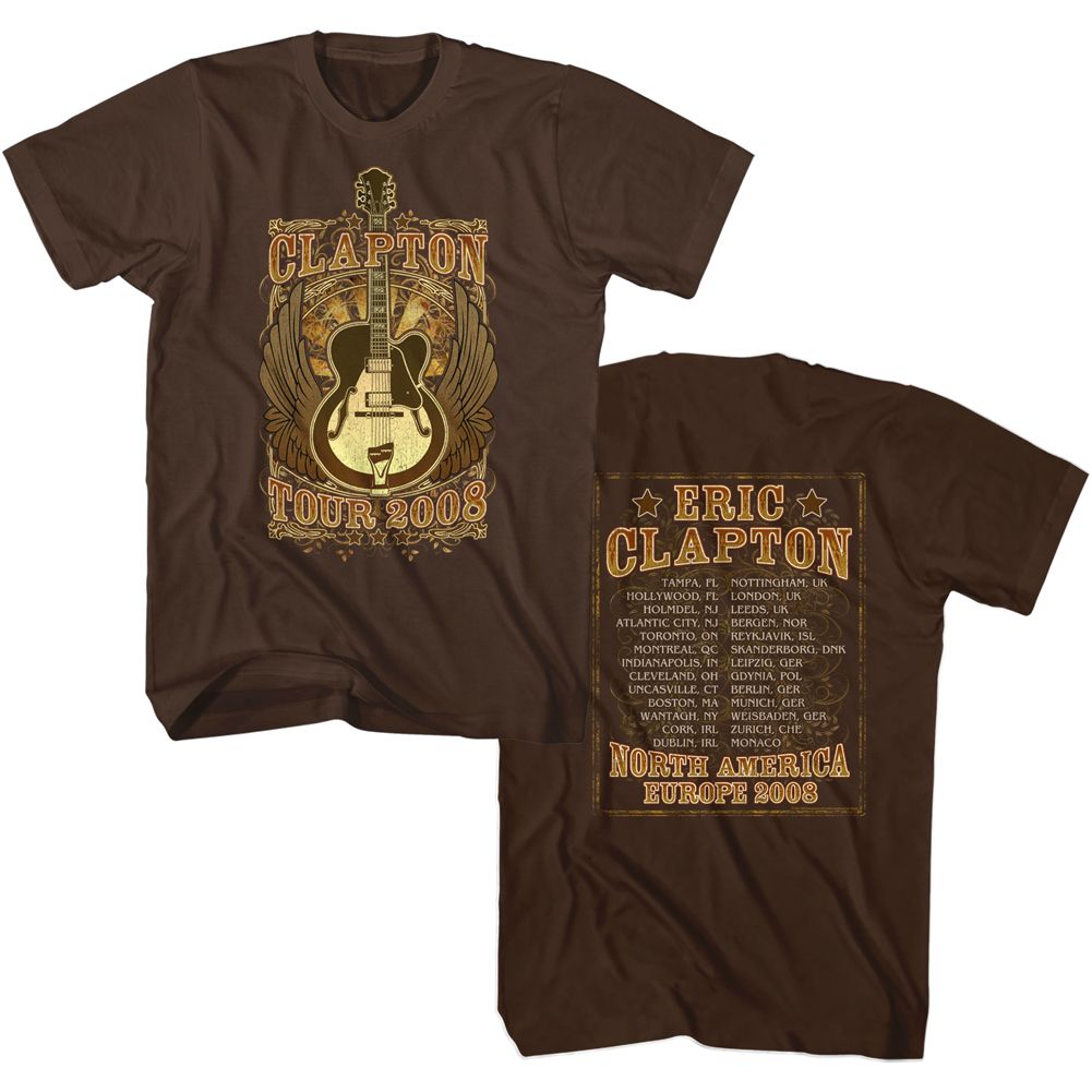 ERIC CLAPTON-GUITAR WINGS-DARK CHOCOLATE ADULT S/S TSHIRT