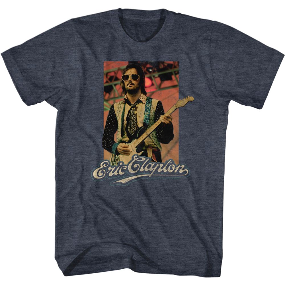 ERIC CLAPTON-ERIC SUNGLASSES-NAVY HEATHER ADULT S/S TSHIRT