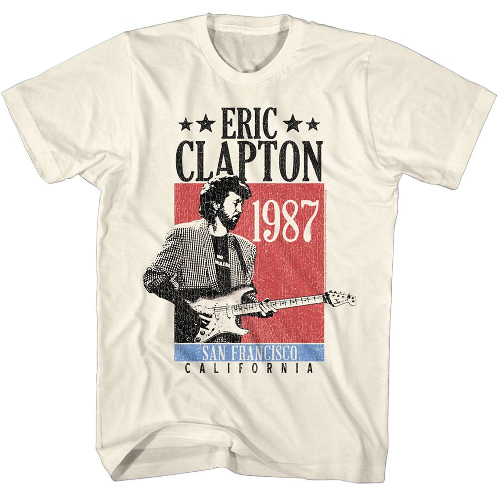 ERIC CLAPTON-SAN FRANCISCO 1987-NATURAL ADULT S/S TSHIRT