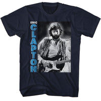Thumbnail for ERIC CLAPTON-ERIC CLAPTON BW PHOTO-NAVY ADULT S/S TSHIRT