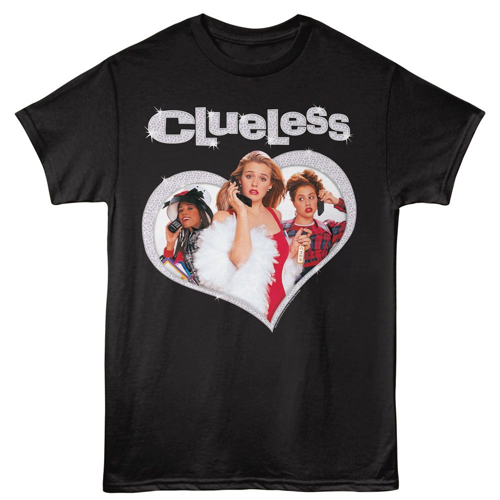 CLUELESS-CLUELESS DIAMOND HEART-BLACK ADULT S/S TSHIRT
