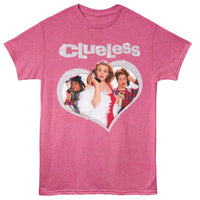 Thumbnail for CLUELESS-CLUELESS DIAMOND HEART-RETRO PINK HEATHER ADULT S/S TSHIRT
