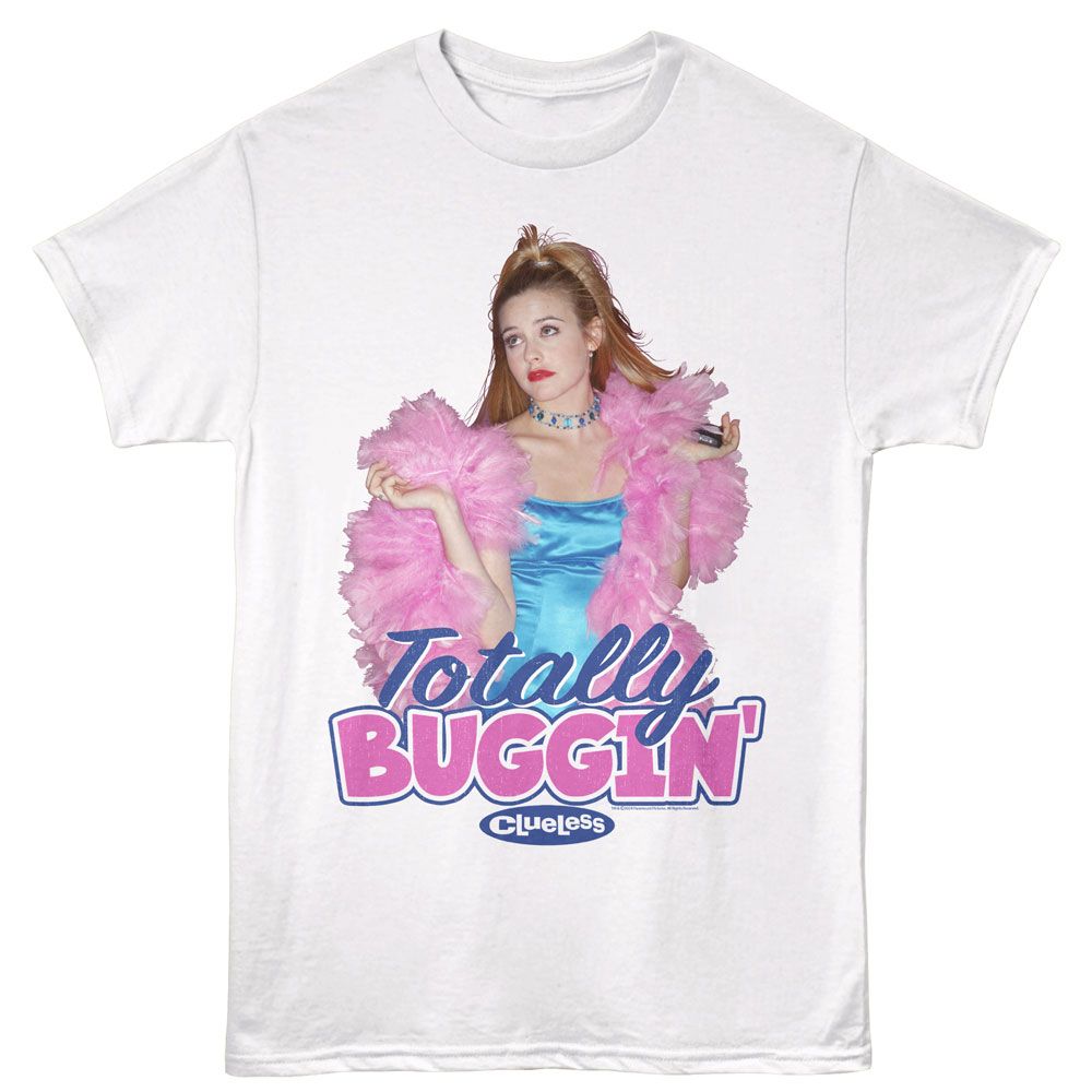 CLUELESS-CLUELESS TOTALLY BUGGIN-WHITE ADULT S/S TSHIRT