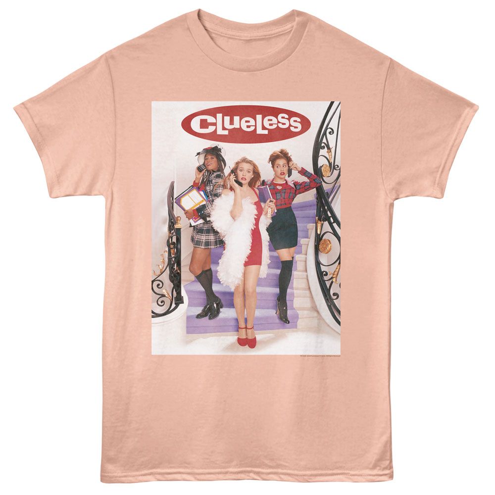 CLUELESS-CLUELESS STAIRCASE POSTER W LOGO-PEACH ADULT S/S TSHIRT