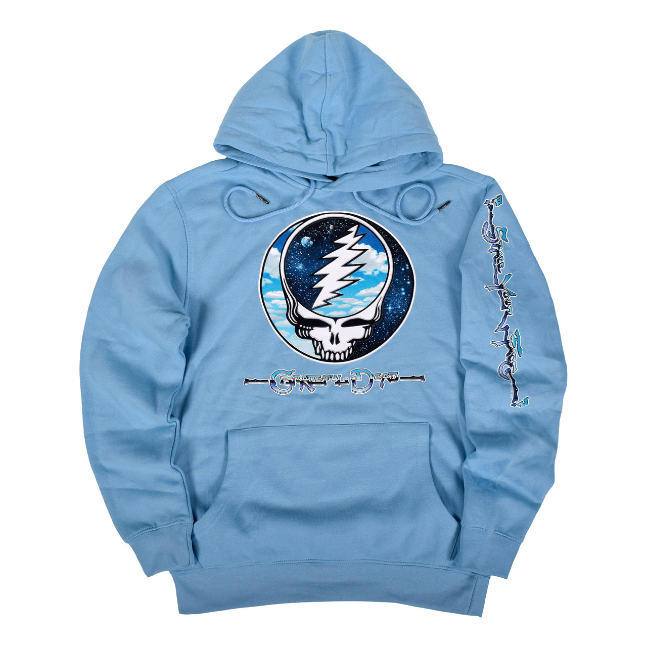 Steal Your Sky Space Light Blue Sleeve Printed Hoodie