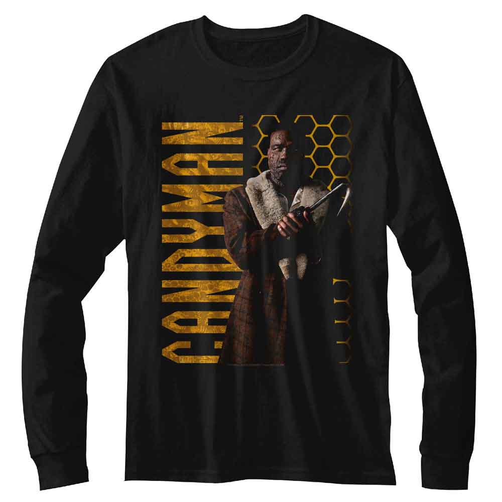 CANDYMAN-CANDYMAN HONEYCOMB-BLACK ADULT L/S TSHIRT